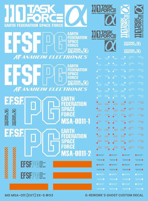 G-Rework Water Decal For MG Ex-S 1.5 - A-Z Toy Hobby