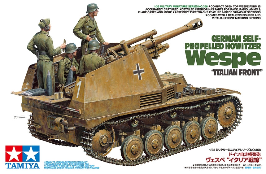 Tamiya 35358 German Self-Propelled Howitzer Wespe "Italian Front" 1/35 Model Kit