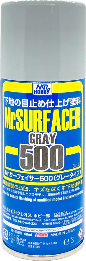 Mr. Hobby B510 Mr. Surfacer 500 Spray Paint 170ml - A-Z Toy Hobby