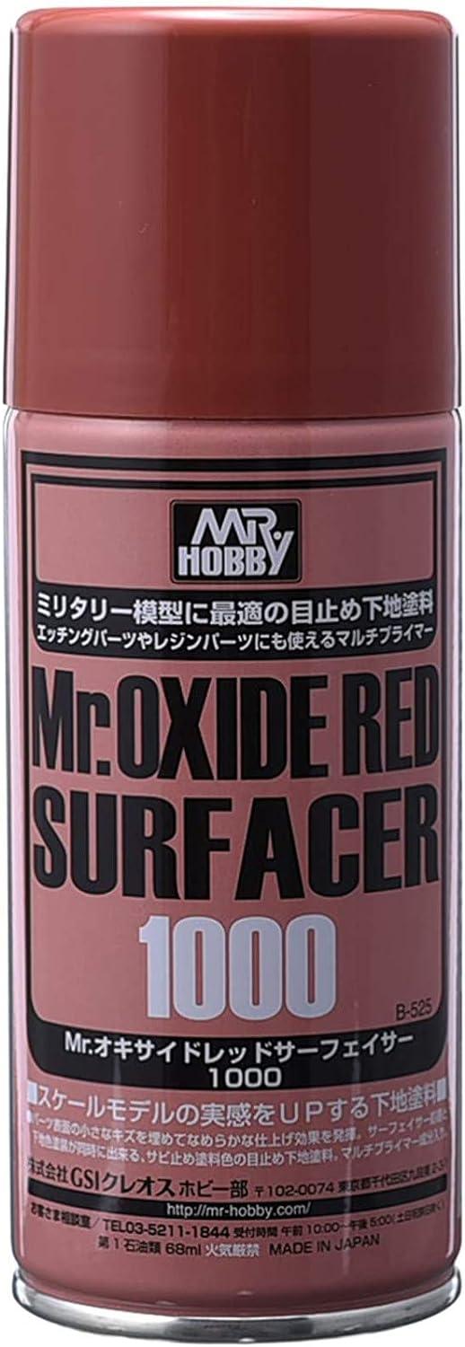 Mr. Hobby B525 Mr. Oxide Red Surfacer 1000 Black Spray Paint 170ml - A-Z Toy Hobby