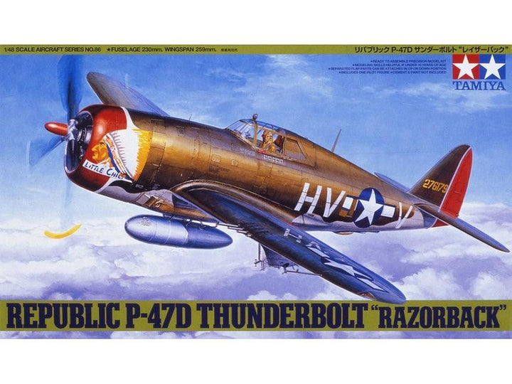 Tamiya 61086 Republic P-47D Thunderbolt "Razorback" 1/48 Model Kit - A-Z Toy Hobby