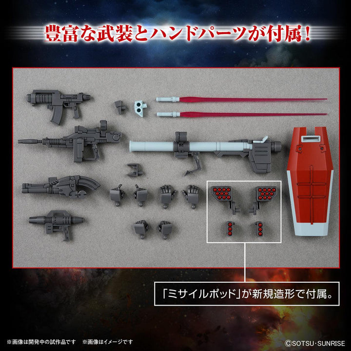 Bandai RGM-79 GM (Shoulder Cannon/Missile Pod) The Origin Ver. HG 1/144 Model Kit - A-Z Toy Hobby