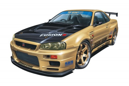 Aoshima 05984 Nissan 2002 Skyline GT-R Topsecret BNR34 1/24 Model Kit