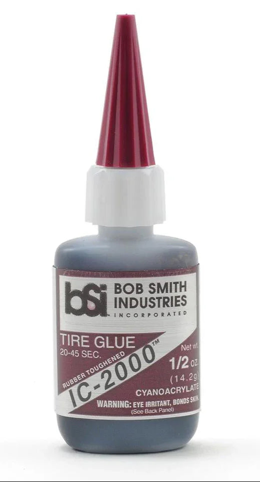 Bob Smith IC-2000 Black Rubber Toughened CA Glue 1/2oz - A-Z Toy Hobby