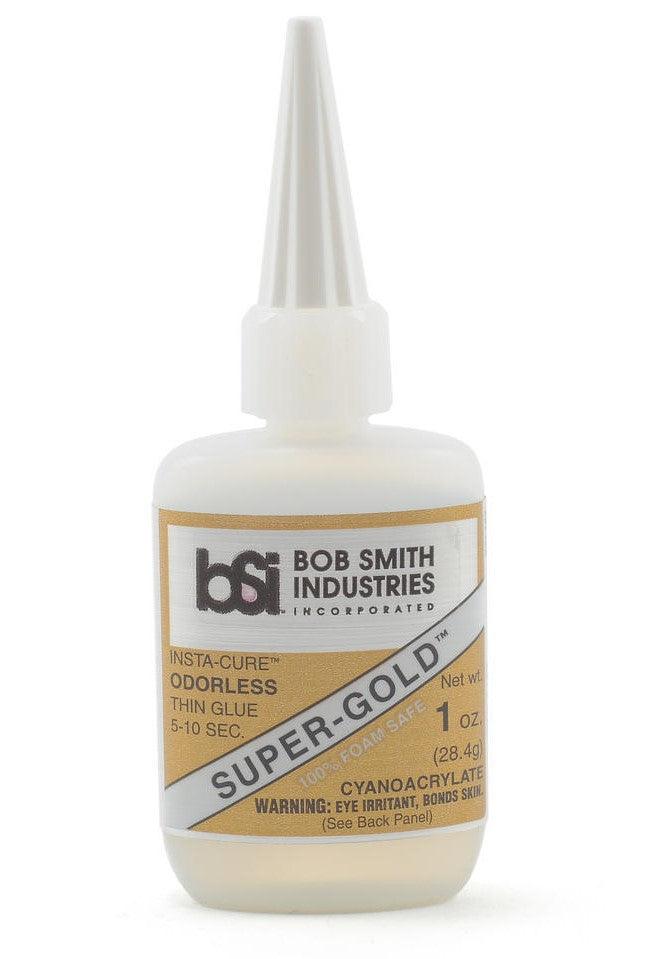 Bob Smith Super-Gold Odorless Foam Safe Thin CA Glue 1oz - A-Z Toy Hobby