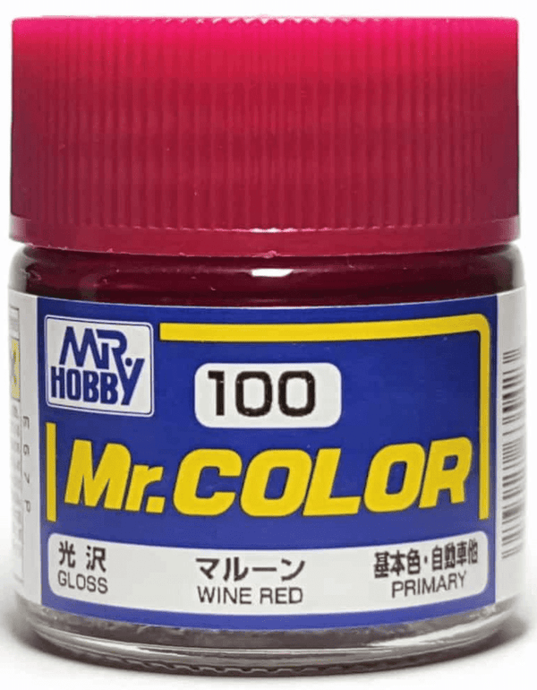 Mr. Hobby C100 Mr. Color Gloss Wine Red Lacquer Paint 10ml - A-Z Toy Hobby