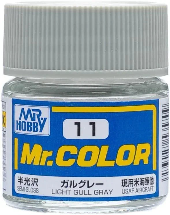 Mr. Hobby C11 Mr. Color Semi Gloss Light Gull Gray Lacquer Paint 10ml - A-Z Toy Hobby
