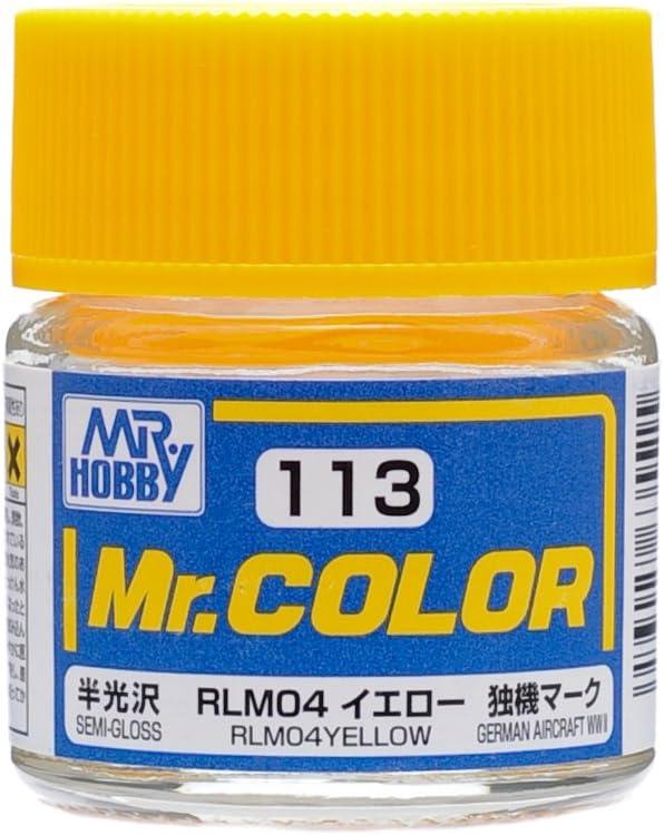 Mr. Hobby C113 Mr. Color Semi Gloss RLM04 Yellow Lacquer Paint 10ml - A-Z Toy Hobby