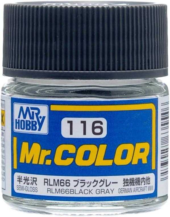 Mr. Hobby C116 Mr. Color Semi Gloss RLM66 Black Gray Lacquer Paint 10ml - A-Z Toy Hobby
