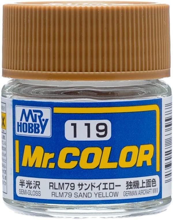 Mr. Hobby C119 Mr. Color Semi Gloss RLM79 Sand Yellow Lacquer Paint 10ml - A-Z Toy Hobby