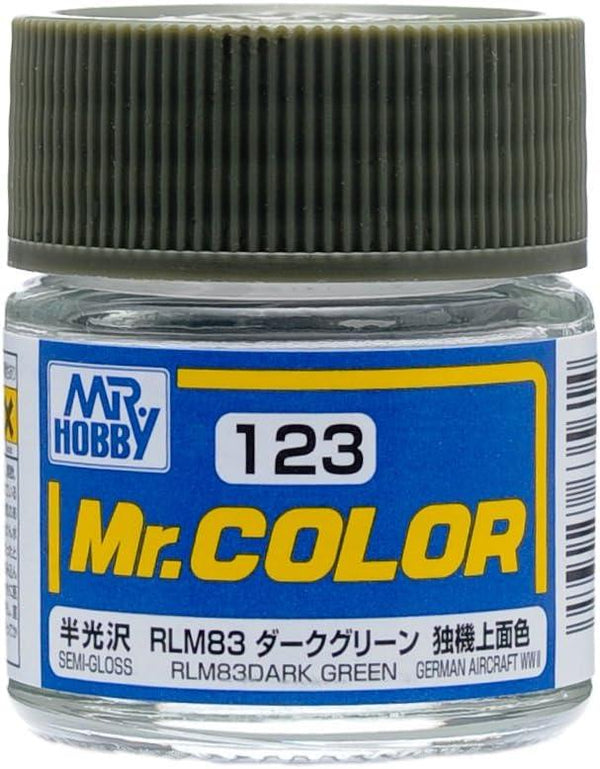 Mr. Hobby C123 Mr. Color Semi Gloss RLM83 Dark Green Lacquer Paint 10ml - A-Z Toy Hobby