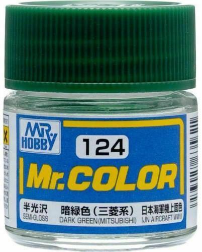 Mr. Hobby C124 Mr. Color Semi Gloss Dark Green (Mitsubishi) Lacquer Paint 10ml - A-Z Toy Hobby