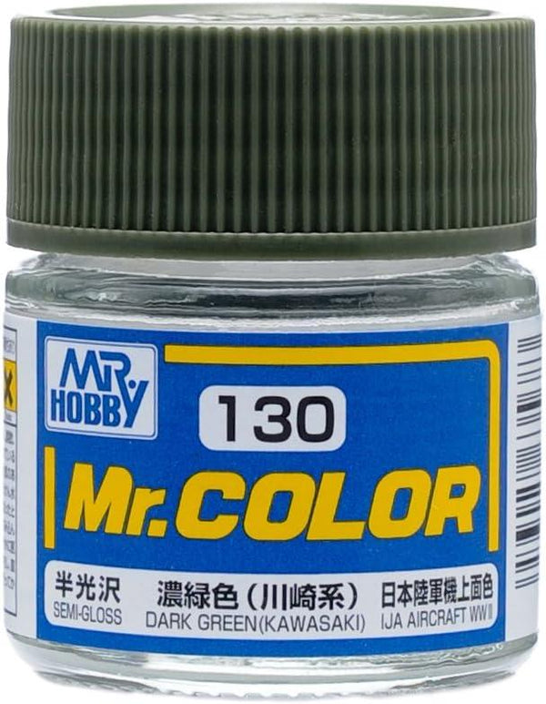 Mr. Hobby C130 Mr. Color Semi Gloss Dark Green (Kawasaki) Lacquer Paint 10ml - A-Z Toy Hobby