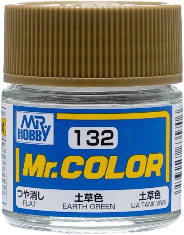 Mr. Hobby C132 Mr. Color Flat Earth Green Lacquer Paint 10ml - A-Z Toy Hobby
