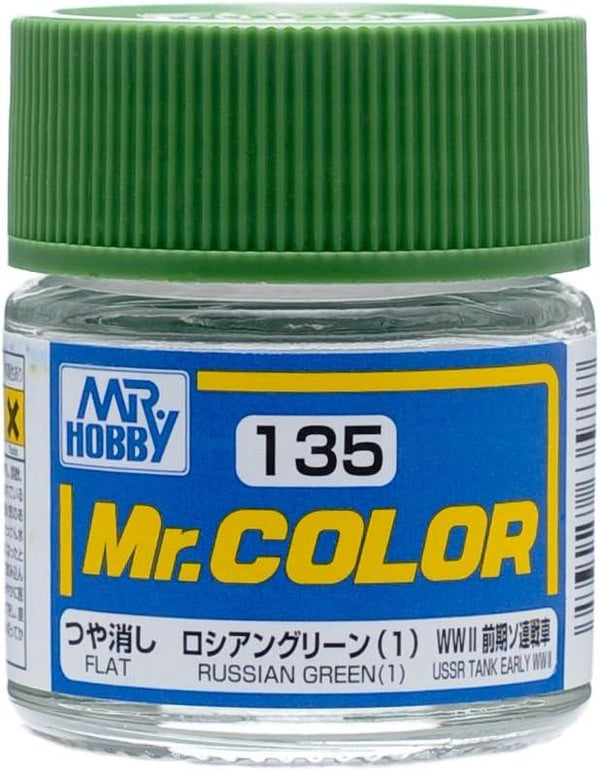 Mr. Hobby C135 Mr. Color Flat Russian Green (1) Lacquer Paint 10ml - A-Z Toy Hobby