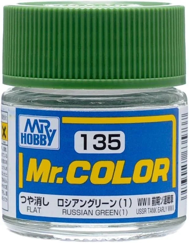 Mr. Hobby C135 Mr. Color Flat Russian Green (1) Lacquer Paint 10ml - A-Z Toy Hobby