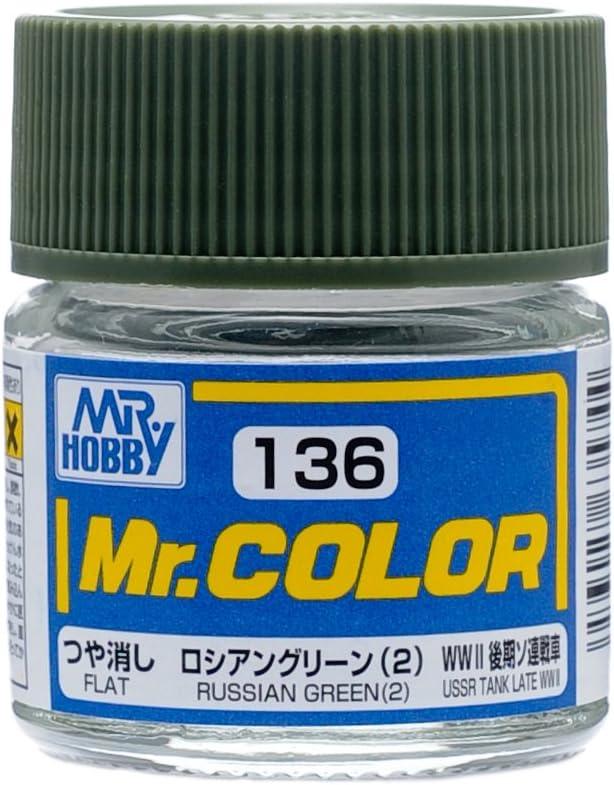 Mr. Hobby C136 Mr. Color Flat Russian Green (2) Lacquer Paint 10ml - A-Z Toy Hobby