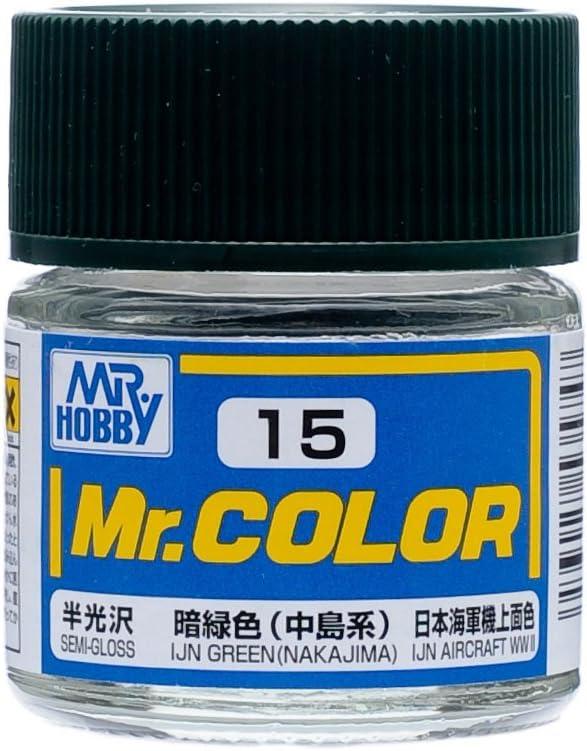 Mr. Hobby C15 Mr. Color Semi Gloss IJN Green Nakajima Lacquer Paint 10ml - A-Z Toy Hobby