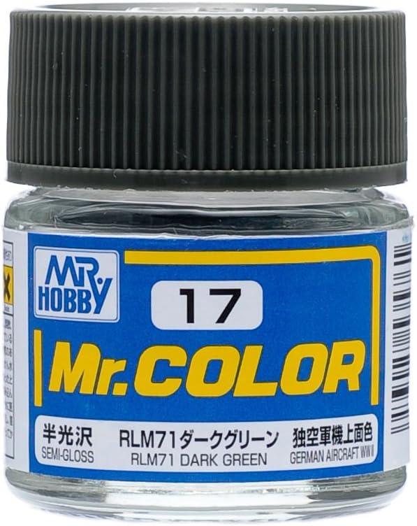 Mr. Hobby C17 Mr. Color Semi Gloss RLM71 Dark Green Lacquer Paint 10ml - A-Z Toy Hobby