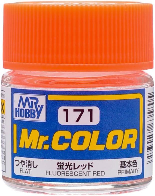 Mr. Hobby C171 Mr. Color Flat Fluorescent Red Lacquer Paint 10ml - A-Z Toy Hobby