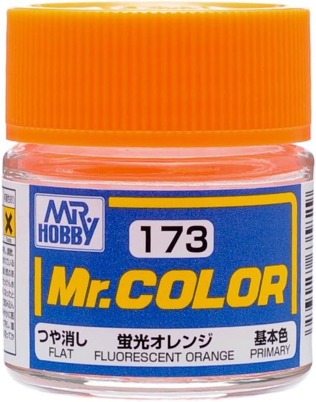 Mr. Hobby C173 Mr. Color Flat Fluorescent Orange Lacquer Paint 10ml - A-Z Toy Hobby
