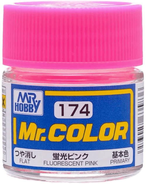 Mr. Hobby C174 Mr. Color Semi Gloss Fluorescent Pink Lacquer Paint 10ml - A-Z Toy Hobby