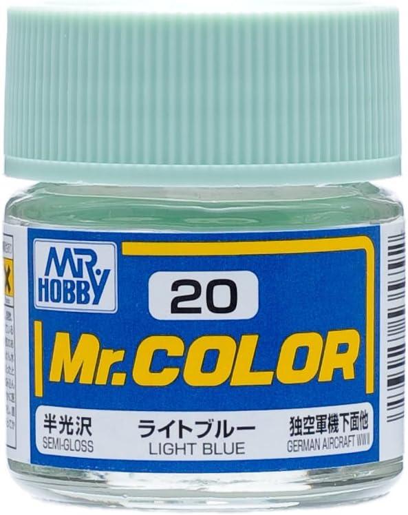 Mr. Hobby C20 Mr. Color Semi Gloss Light Blue Lacquer Paint 10ml - A-Z Toy Hobby