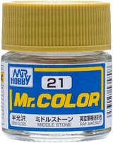 Mr. Hobby C21 Mr. Color Semi Gloss Middle Stone Lacquer Paint 10ml - A-Z Toy Hobby