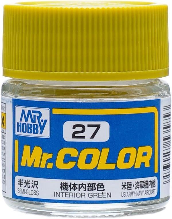 Mr. Hobby C27 Mr. Color Semi Gloss Interior Green Lacquer Paint 10ml - A-Z Toy Hobby