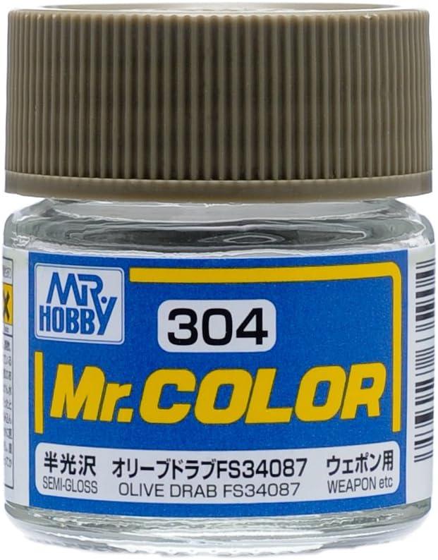 Mr. Hobby C304 Mr. Color Semi Gloss Olive Drab FS34087 Lacquer Paint 10ml - A-Z Toy Hobby