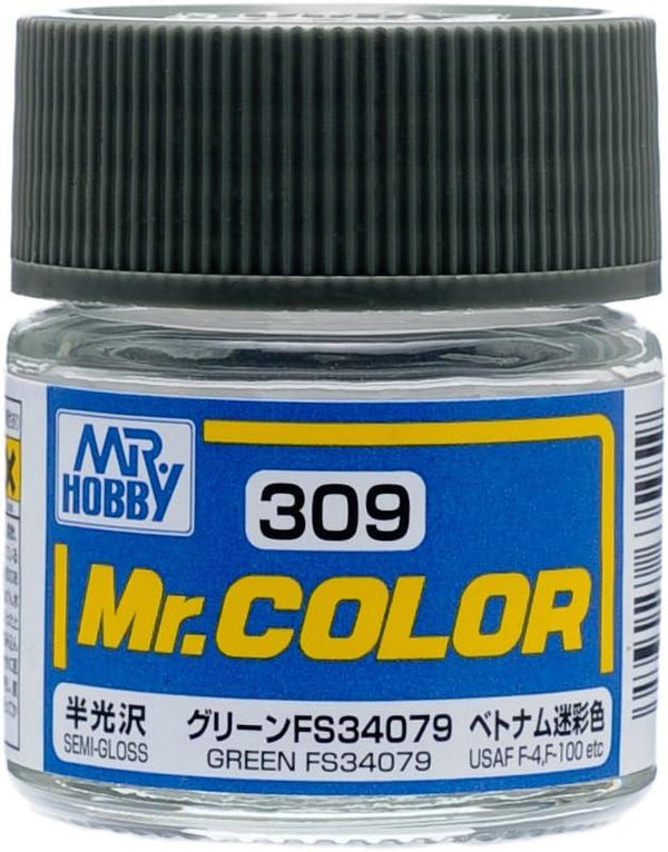 Mr. Hobby C309 Mr. Color Semi Gloss Green FS34079 Lacquer Paint 10ml - A-Z Toy Hobby