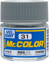 Mr. Hobby C31 Mr. Color Semi Gloss Dark Gray (1) Lacquer Paint 10ml - A-Z Toy Hobby