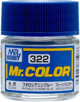 Mr. Hobby C322 Mr. Color Gloss Phthalo Cyanne Blue Lacquer Paint 10ml - A-Z Toy Hobby