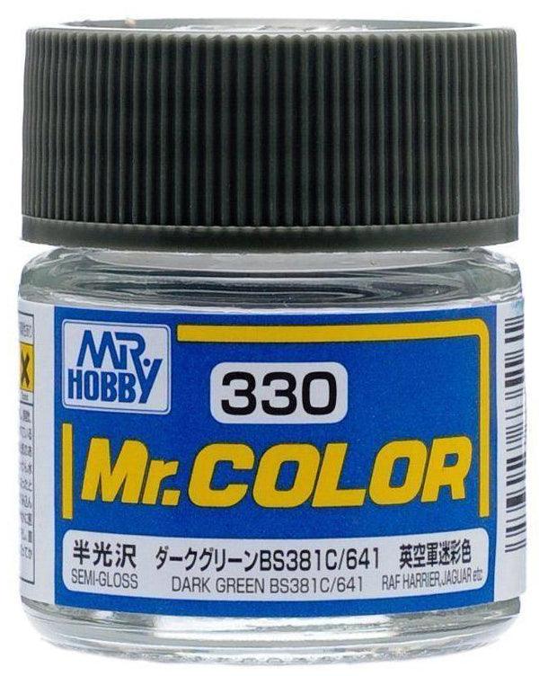 Mr. Hobby C330 Mr. Color Semi Gloss Dark Green BS381C/641 Lacquer Paint 10ml - A-Z Toy Hobby