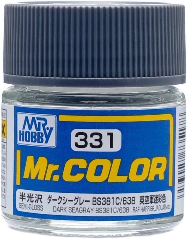 Mr. Hobby C331 Mr. Color Semi Gloss Dark Seagray BS381C/638 Lacquer Paint 10ml - A-Z Toy Hobby