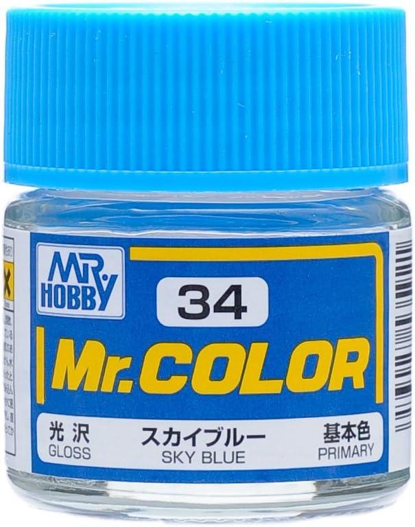 Mr. Hobby C34 Mr. Color Gloss Sky Blue Lacquer Paint 10ml - A-Z Toy Hobby