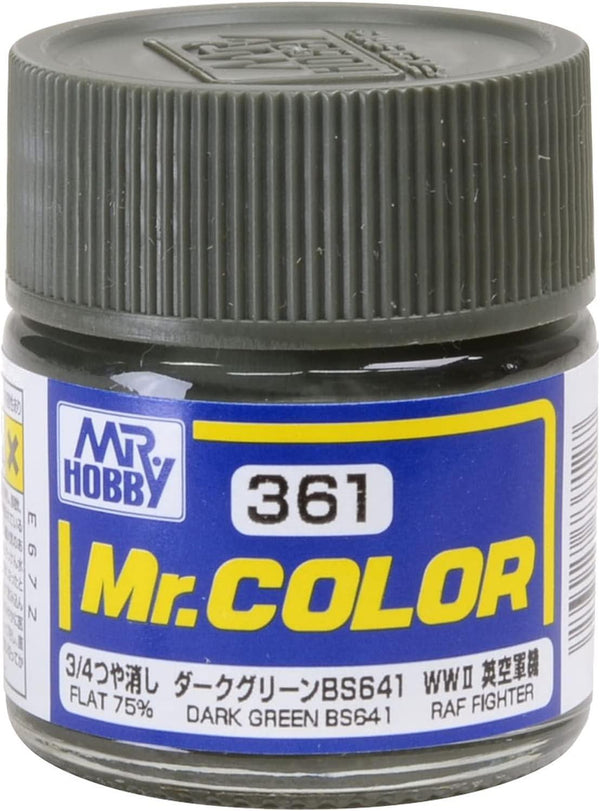 Mr. Hobby C361 Mr. Color Dark Green BS641 Lacquer Paint 10ml