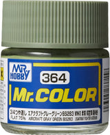 Mr. Hobby C364 Mr. Color Aircraft Gray Green BS283 Lacquer Paint 10ml - A-Z Toy Hobby