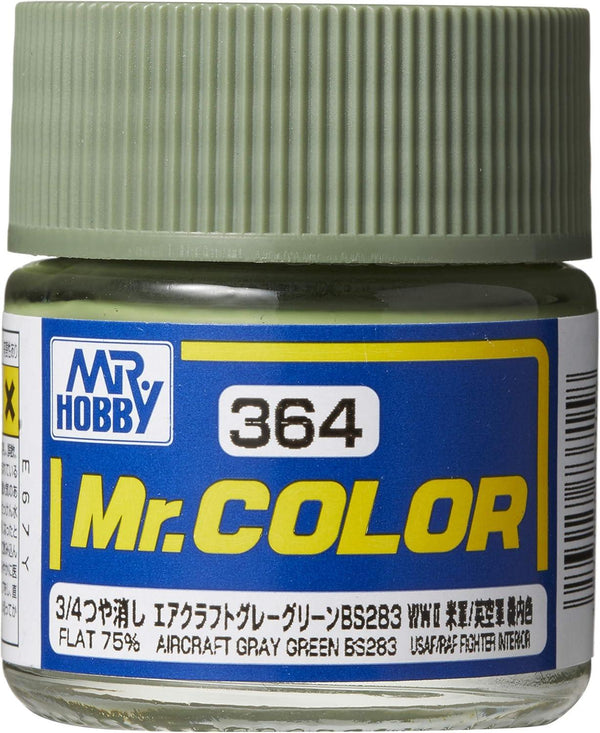 Mr. Hobby C364 Mr. Color Aircraft Gray Green BS283 Lacquer Paint 10ml