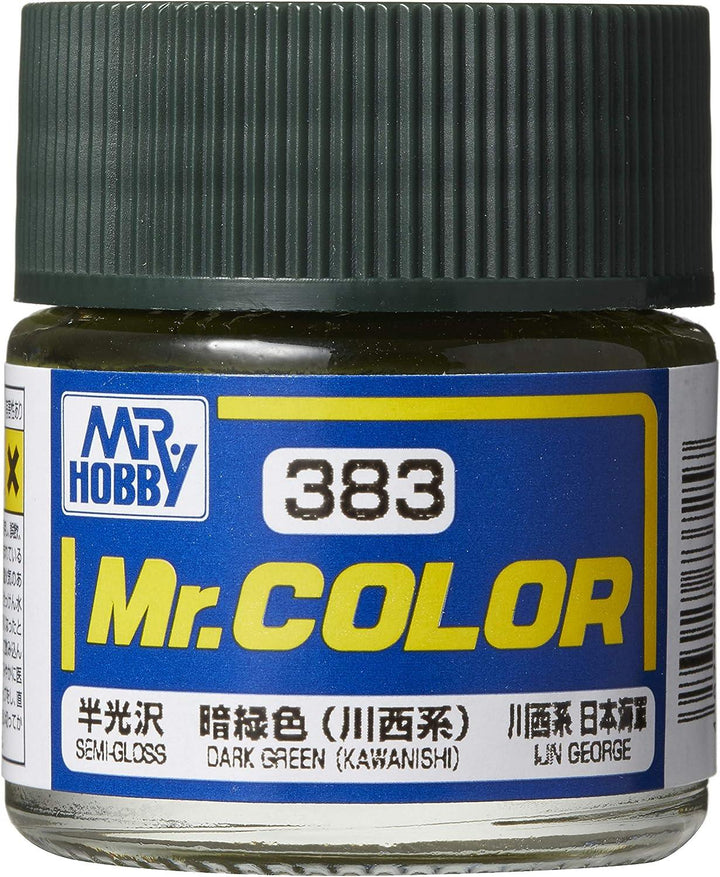 Mr. Hobby C383 Mr. Color Semi Gloss Dark Green (Kawanishi) Lacquer Paint 10ml - A-Z Toy Hobby