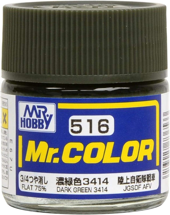 Mr. Hobby C516 Mr. Color Dark Green 3414 Lacquer Paint 10ml - A-Z Toy Hobby