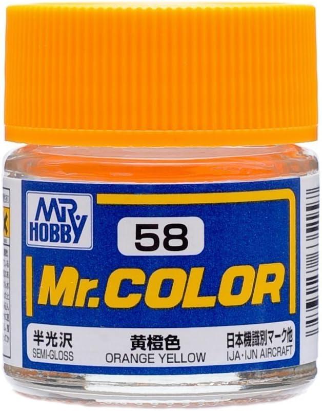 Mr. Hobby C58 Mr. Color Semi Gloss Orange Yellow Lacquer Paint 10ml - A-Z Toy Hobby
