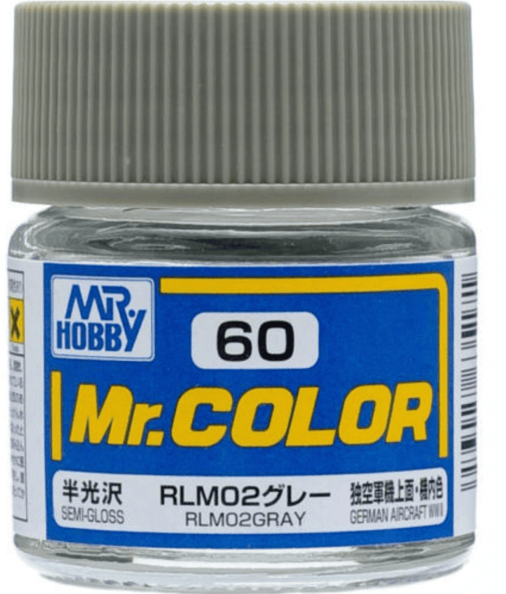 Mr. Hobby C60 Mr. Color Gloss RLM02 Gray Lacquer Paint 10ml - A-Z Toy Hobby