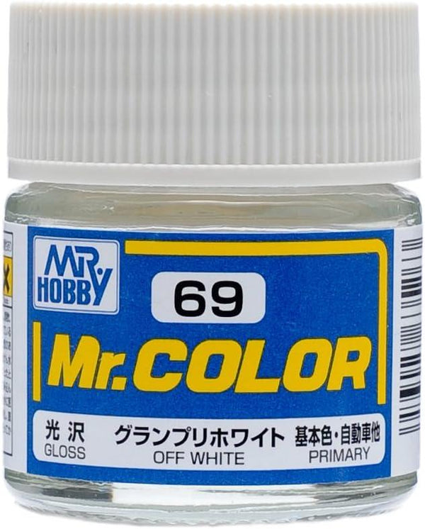 Mr. Hobby C69 Mr. Color Gloss Off White Lacquer Paint 10ml - A-Z Toy Hobby