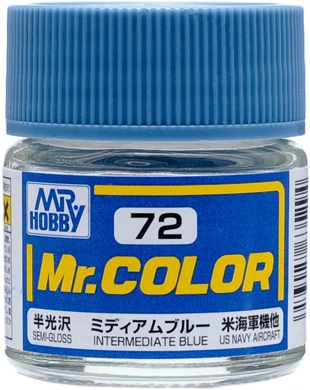 Mr. Hobby C72 Mr. Color Semi Gloss Intermediate Blue Lacquer Paint 10ml - A-Z Toy Hobby