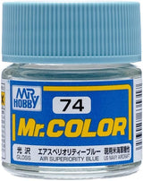 Mr. Hobby C74 Mr. Color Gloss Air Superiority Blue Lacquer Paint 10ml - A-Z Toy Hobby