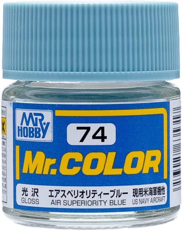 Mr. Hobby C74 Mr. Color Gloss Air Superiority Blue Lacquer Paint 10ml - A-Z Toy Hobby