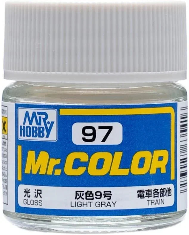 Mr. Hobby C97 Mr. Color Gloss Light Gray Lacquer Paint 10ml - A-Z Toy Hobby