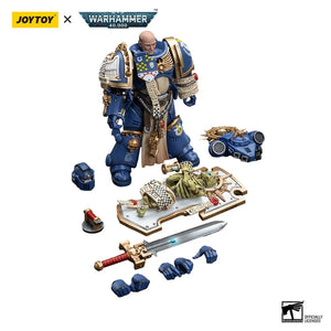 Joy Toy Warhammer 40K Ultramarines Primaris Captain with Relic Shield and Power Sword 1/18 Action Figure - A-Z Toy Hobby