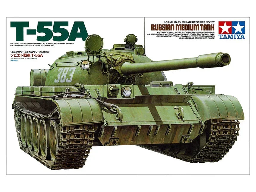 Tamiya 35257 Soviet Tank T-55A 1/35 Model Kit - A-Z Toy Hobby